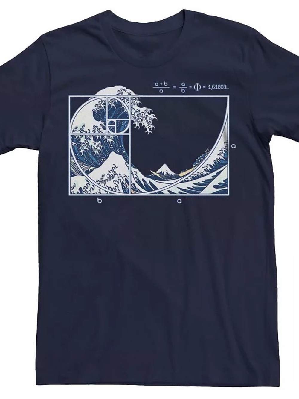 Men's the Great Fibonacci Wave Graphic Tee,